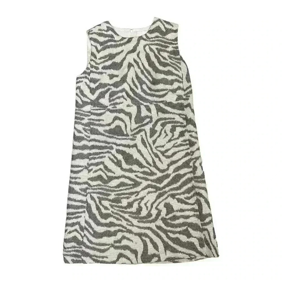 BOSS by Hugo Boss Zebra Print Shift Dress Gray/White Size 8 - Picture 2 of 9